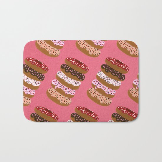 Stacked Donuts on Cherry Bath Mat