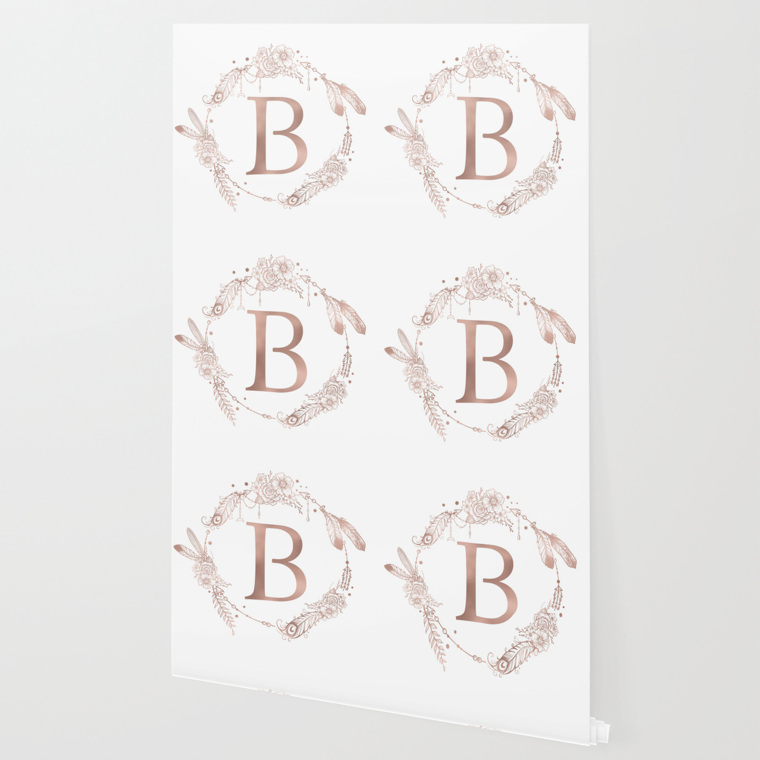 Letter B Rose Gold Pink Initial Monogram Wallpaper By Naturemagick