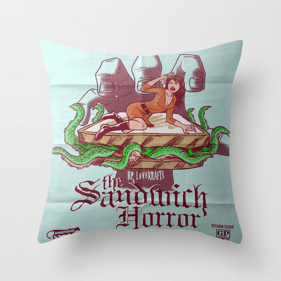 H.P. LoveKRAFT's The Sandwich Horror Throw Pillow