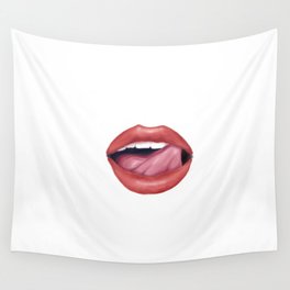 Tik Tok Red Lips Wall Tapestry