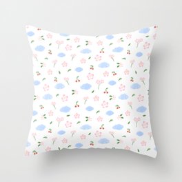 Cherry and blossom Throw Pillow