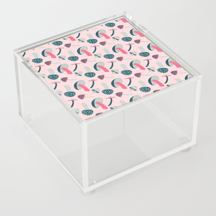 Modern Mushrooms - Pink Acrylic Box