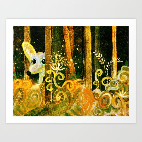hiding in the forest Art Print