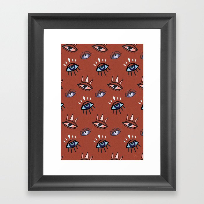 Evil Eyes are Watching Over You Framed Art Print