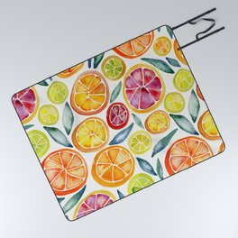 Sliced Citrus Watercolor Picnic Blanket