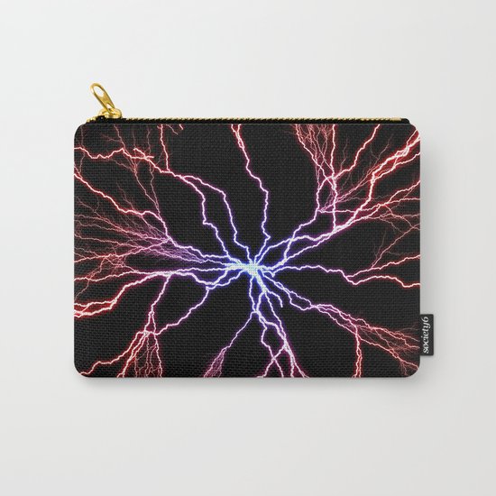 Electrical Lightning Discharge Blue to Red Carry-All Pouch