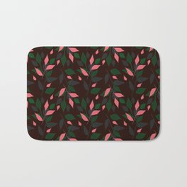Chocolate brown, green and pink foliage Bath Mat