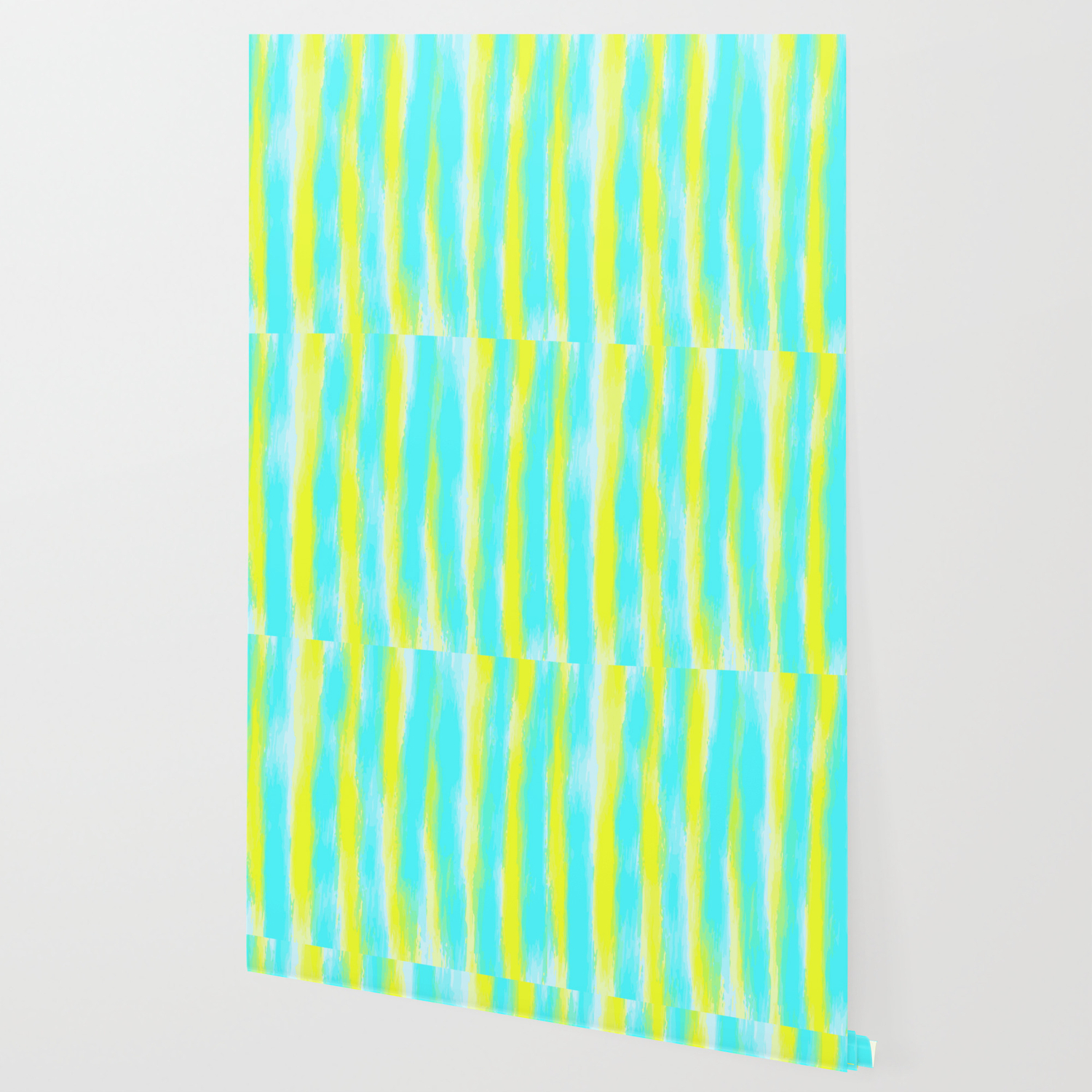 Yellow And Blue Lines Drawing And Painting With White Background Wallpaper By Timla Society6