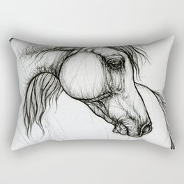 Arabian horse ink art Rectangular Pillow