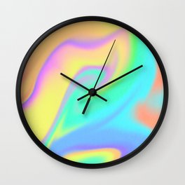 Rainbow Swirl Gradient Trippy Colorful Wall Clock