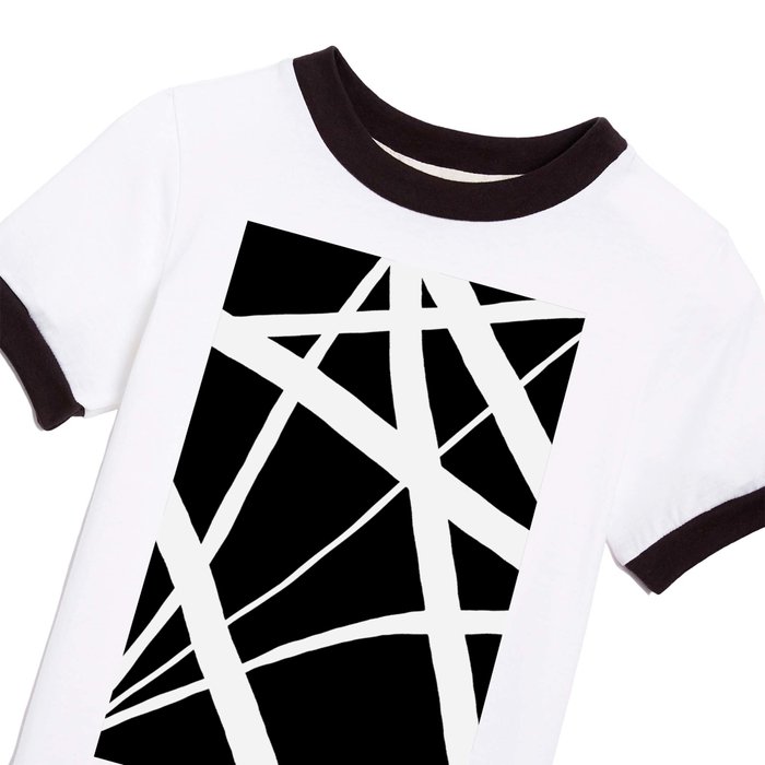 Line - Society6 Black T and Geometric Abstract Abstract Shirt White White | by Kids Black