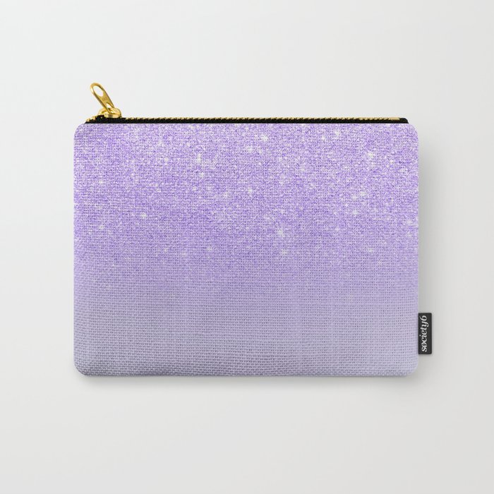 Modern purple sparkles ombre glitter lilac pastel color block Carry-All Pouch