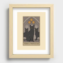 Three of Pentacles Recessed Framed Print