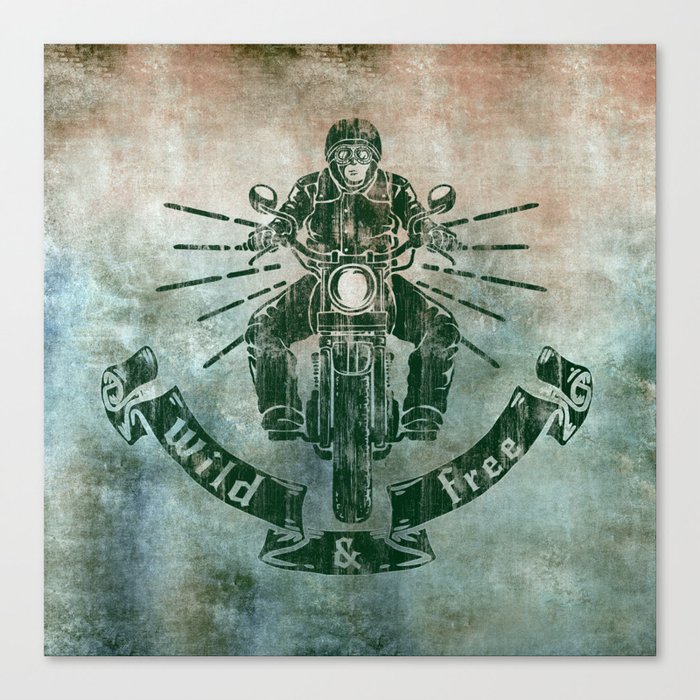 Wild and Free Motorbike Rider Canvas Print