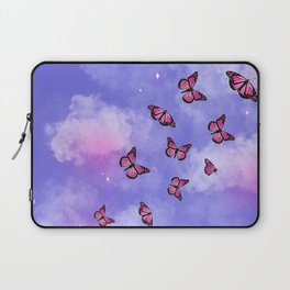 Pink Butterflies Purple Clouds Laptop Sleeve
