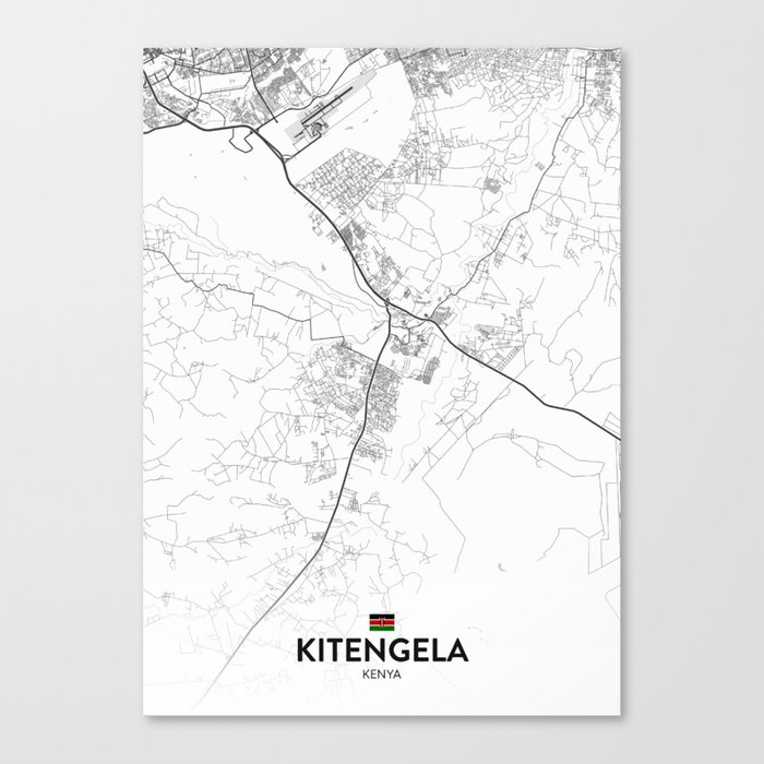 Kitengela, Kenya Light City Map Canvas Print by IMR Designs Society6