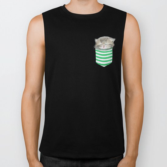 Cat in the Pocket Biker Tank