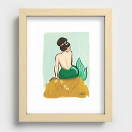 Green Gold Mermaid Recessed Framed Print