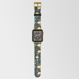 Summer abstract pattern. Lemon branches Apple Watch Band