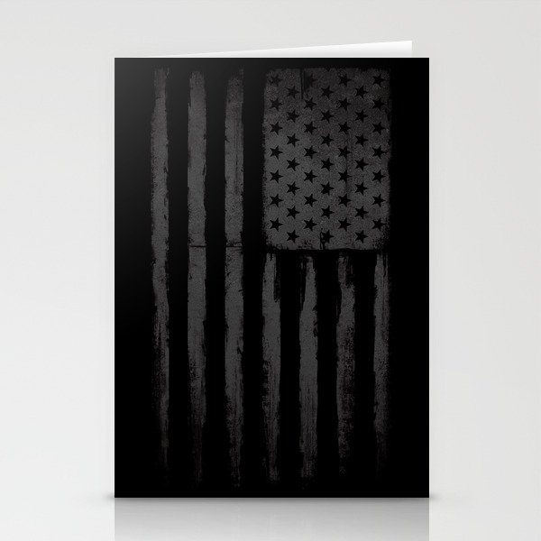 Grey American flag Stationery Cards