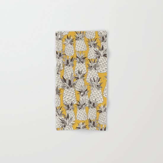 pineapple sunshine yellow Hand & Bath Towel