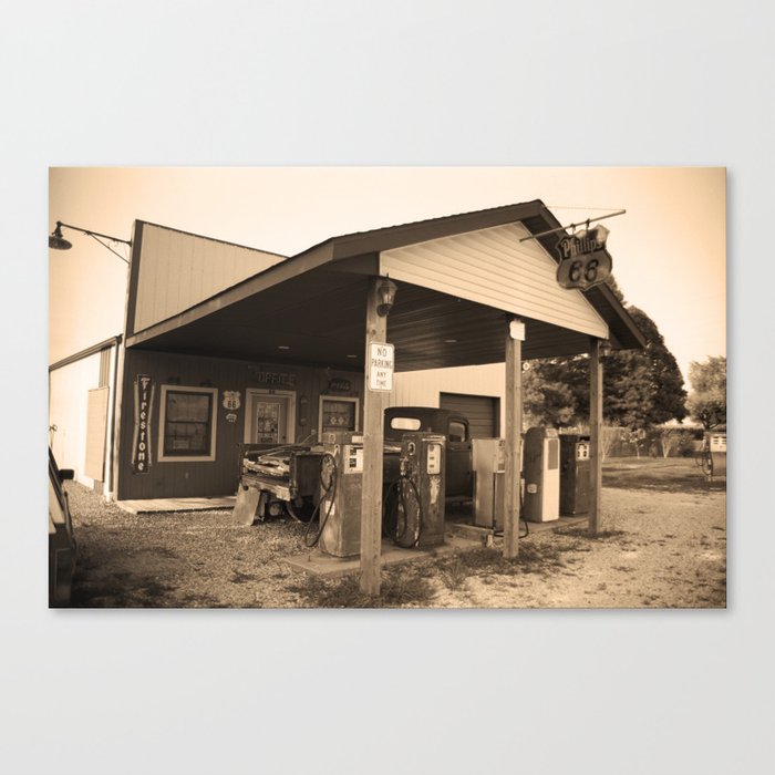 Route 66 - Henry's Rabbit Ranch 2005 Sepia Canvas Print