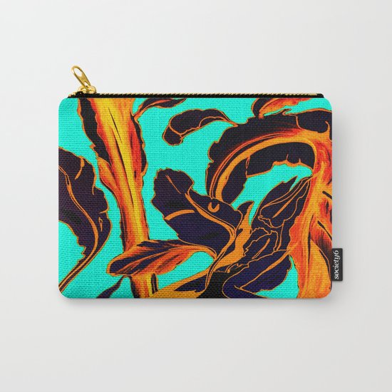 Blue Marker Teal Fire Phoenix Carry-All Pouch