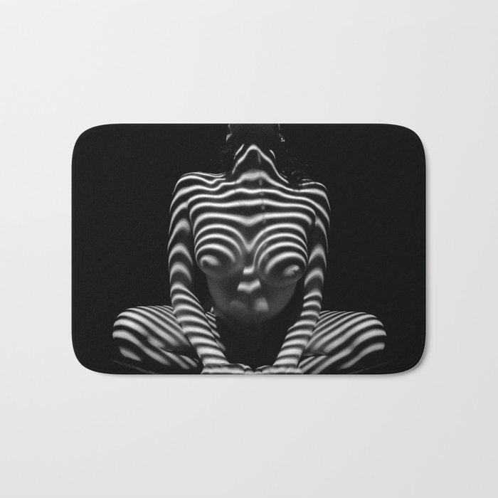 1152-MAK BW Zebra Stripe Fine Art Nude Topographic Abstract Photo Signed Maher 