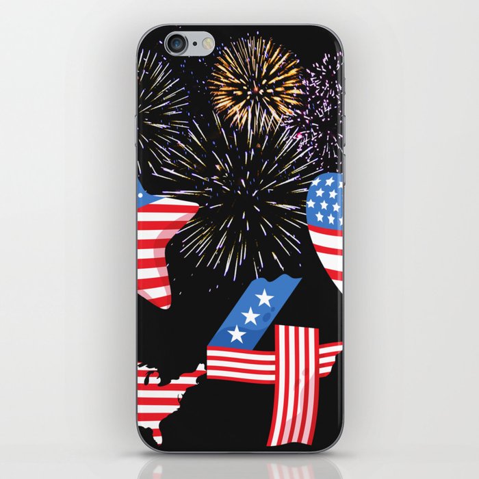 Fourtth of July with Flags iPhone Skin