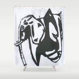 Elephant & Panther Shower Curtain