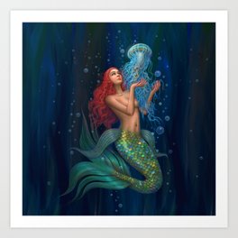 Beautiul mermaid Art Print | Tabletcases, Laptopsleeves, Comforter, Apparel, Phonecases, Siren, Mermaid, Alloverprinttshirt, Canvasprint, Duvets 