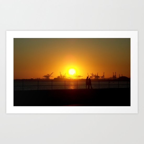 Sunset Couple Art Print