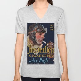 Chesterfield Cigarettes 15 Cents, Ace High, 1914-1918 by Joseph Christian Leyendecker V Neck T Shirt