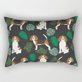 beagle tropical monstera summer dog breed gifts pure breed pets Rectangular Pillow
