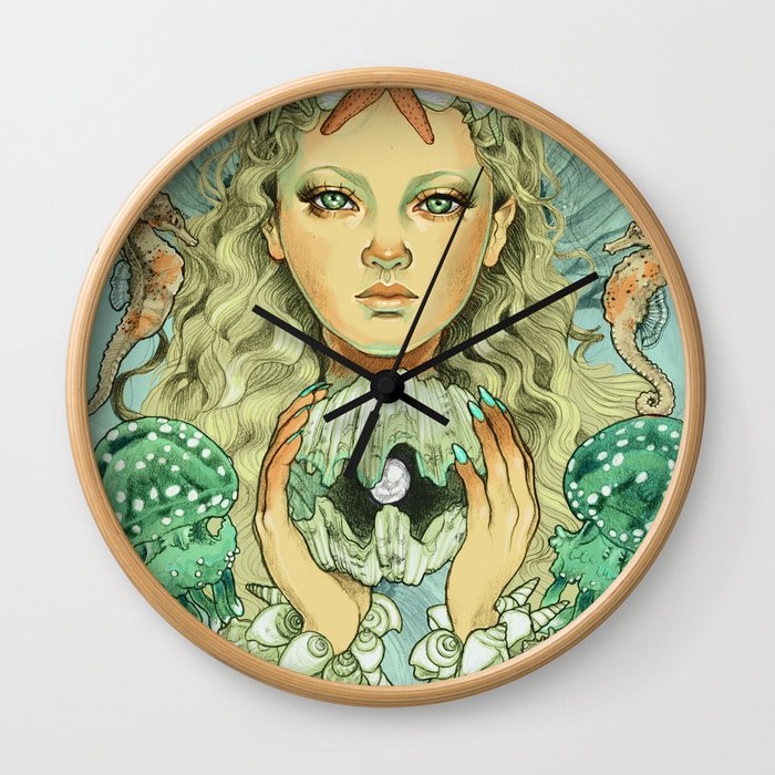 The Mermaid (color) Wall Clock