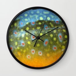 Brook Trout Skin Fly Fishing Wall Clock