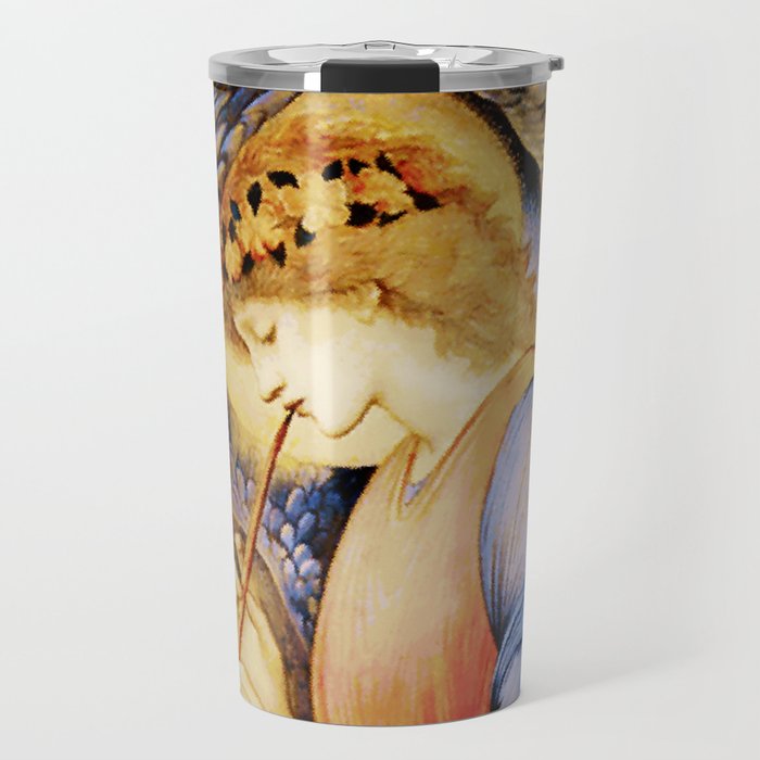 “Angel Playing a Flageolet” by Edward Burne Jones Travel Mug