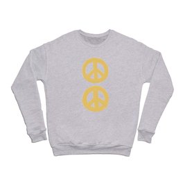 Hand-painted Acrylic Peace Sign / Symbol Pattern in Golden Ochre Colors Crewneck Sweatshirt