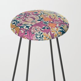 William Morris Golden Lily Bright Pink Counter Stool