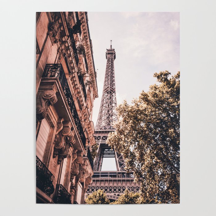 Paris Eifel Tower Pink photography in HD Poster