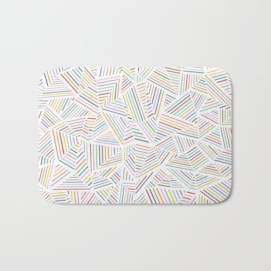 Abstraction Linear Rainbow Bath Mat