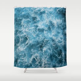 Blue Ocean With Waves Shower Curtain