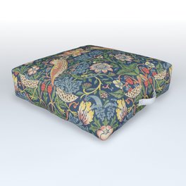 Strawberry Thief - Vintage William Morris Bird Pattern Outdoor Floor Cushion