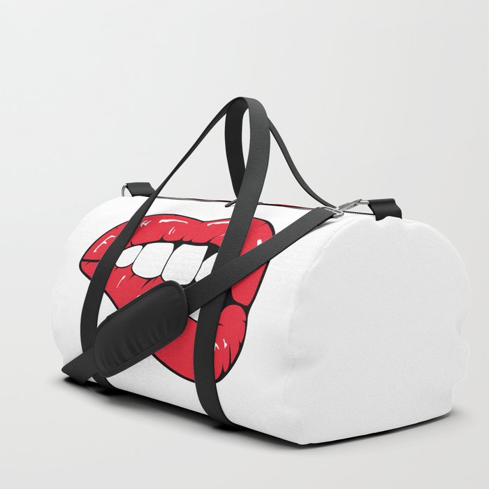 Red Lips Pop art Duffle Bag