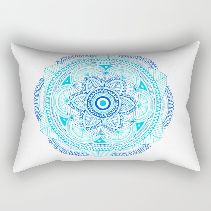 Mandala Art 04 (Blues) Rectangular Pillow