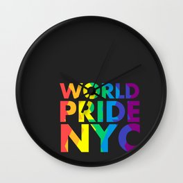 WORLD PRIDE NYC Wall Clock | Graphicdesign, Pride, Stonewall, Worldpridenyc, Nyc, Pop Art, Typography, Digital 