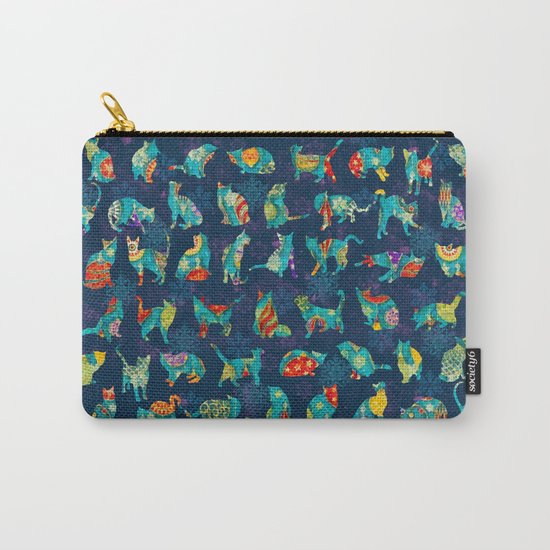 Colorful Christmas cats Carry-All Pouch