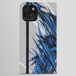 Blue Black and Grey Scratchy Background. iPhone Wallet Case