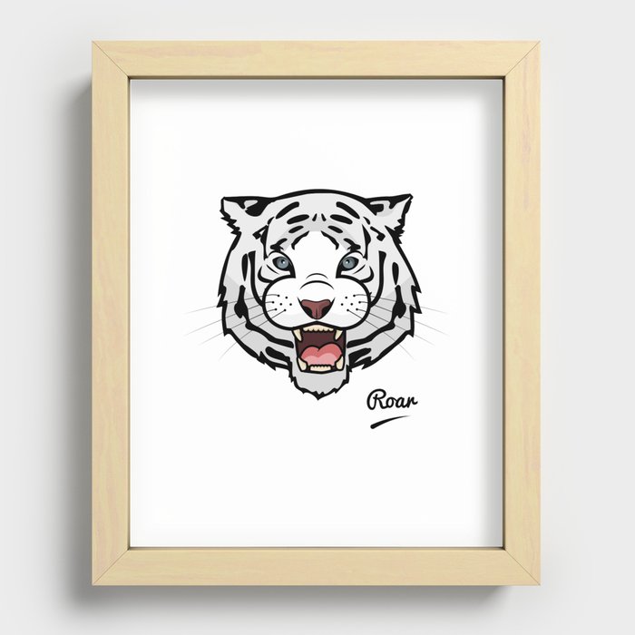 White Tiger  Recessed Framed Print