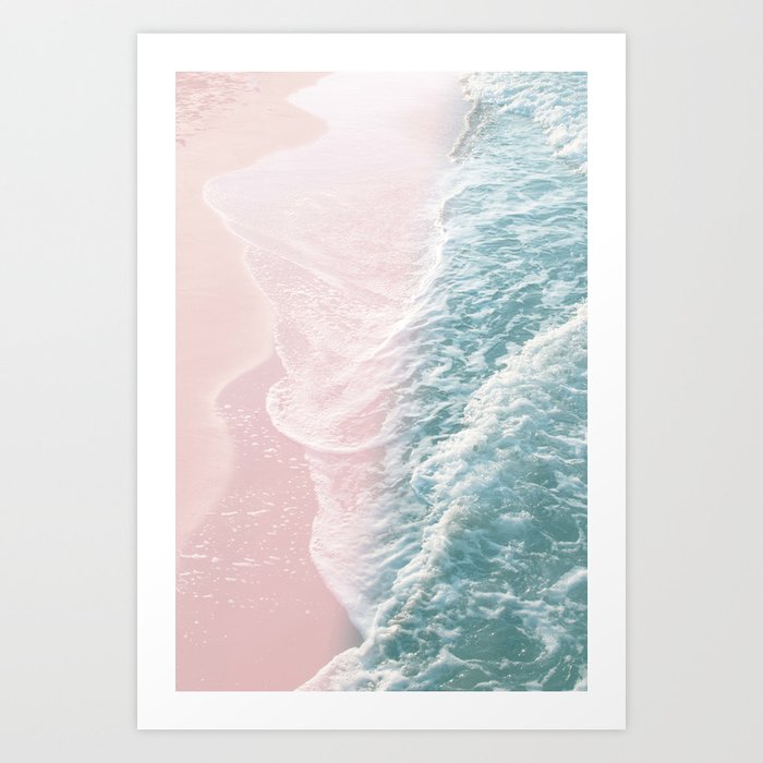 Soft Teal Blush Ocean Dream Waves #1 #water #decor #art #society6 Art Print